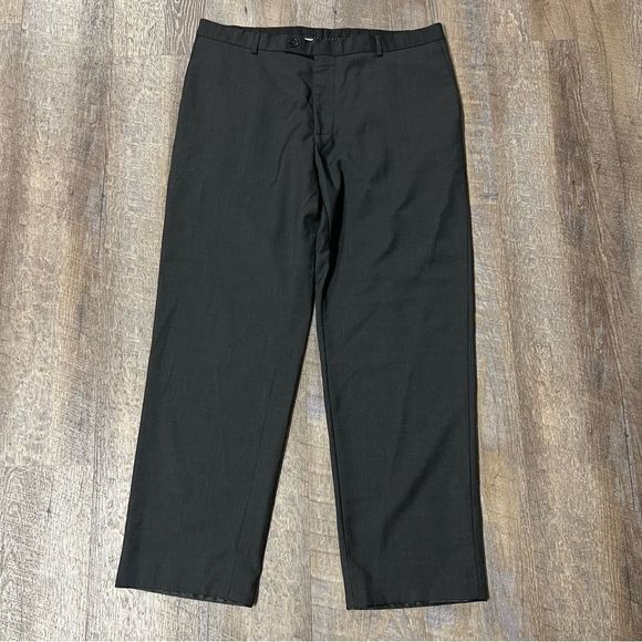 Strellson Pants Mens 37x31 Charcoal Gray 100% Virgin Wool Livio Dress Pants - Picture 1 of 12